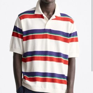 SOLD - Zara striped knit polo